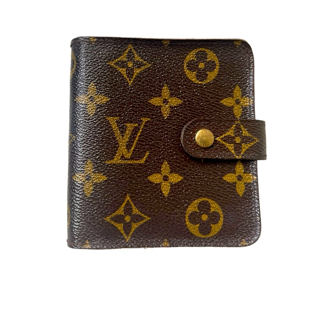 Authentic Louis Vuitton Monogram Compact Zip Wallet.